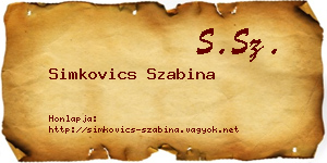 Simkovics Szabina névjegykártya